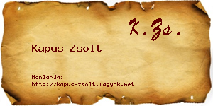 Kapus Zsolt névjegykártya